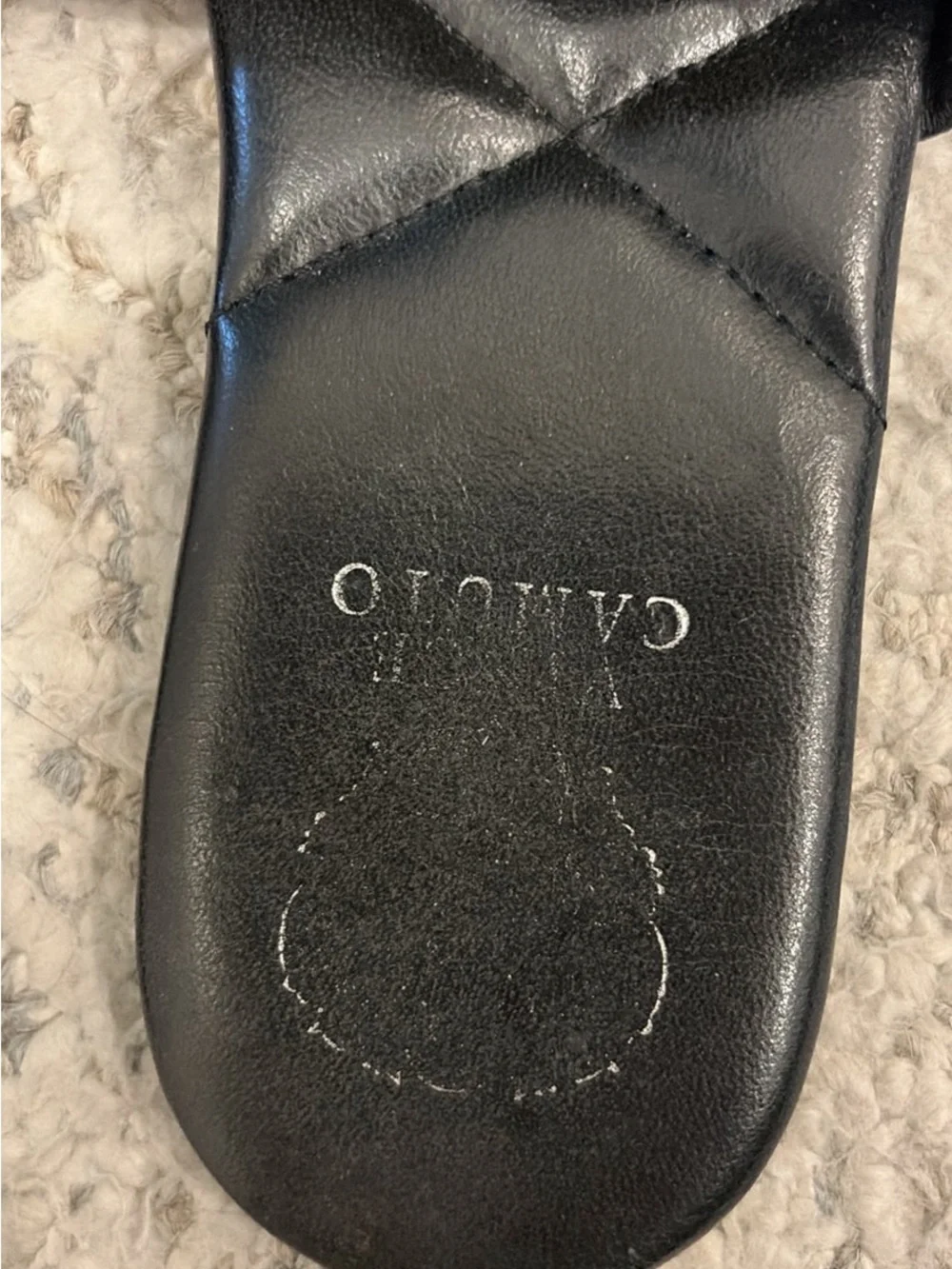 Vince Camuto Black Quilted Slide Sandals
